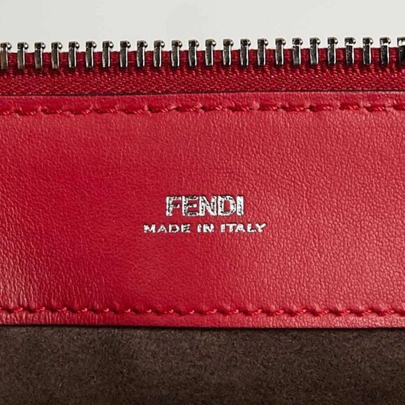 Fendi Red Smooth Calfskin Leather Dotcom Satchel Bag - Picture 11 of 12